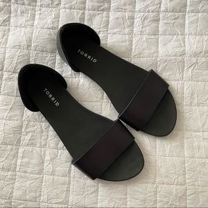Torrid Faux Leather Black Flat (Wide Width)